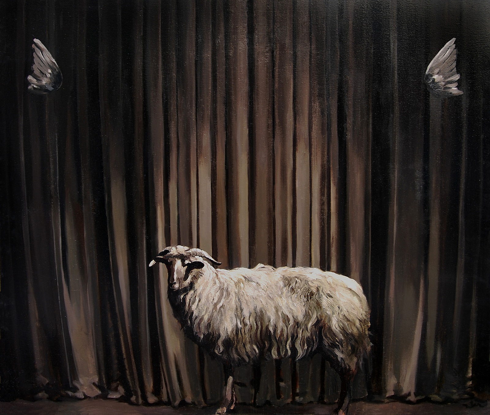 El Angel Exterminador (Curtain Scene) - 2015, oil on canvas, 210 x 220 cm, private collection RO - 8