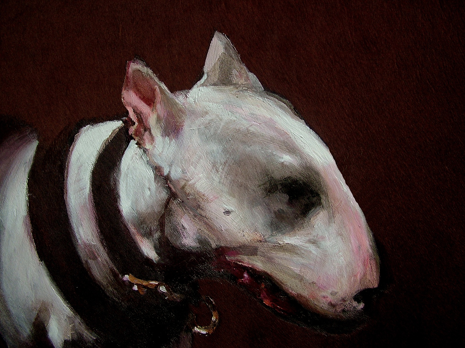 White Terrier - 2020, oil on fur, 200 x 200cm,  private collection, RO - 11