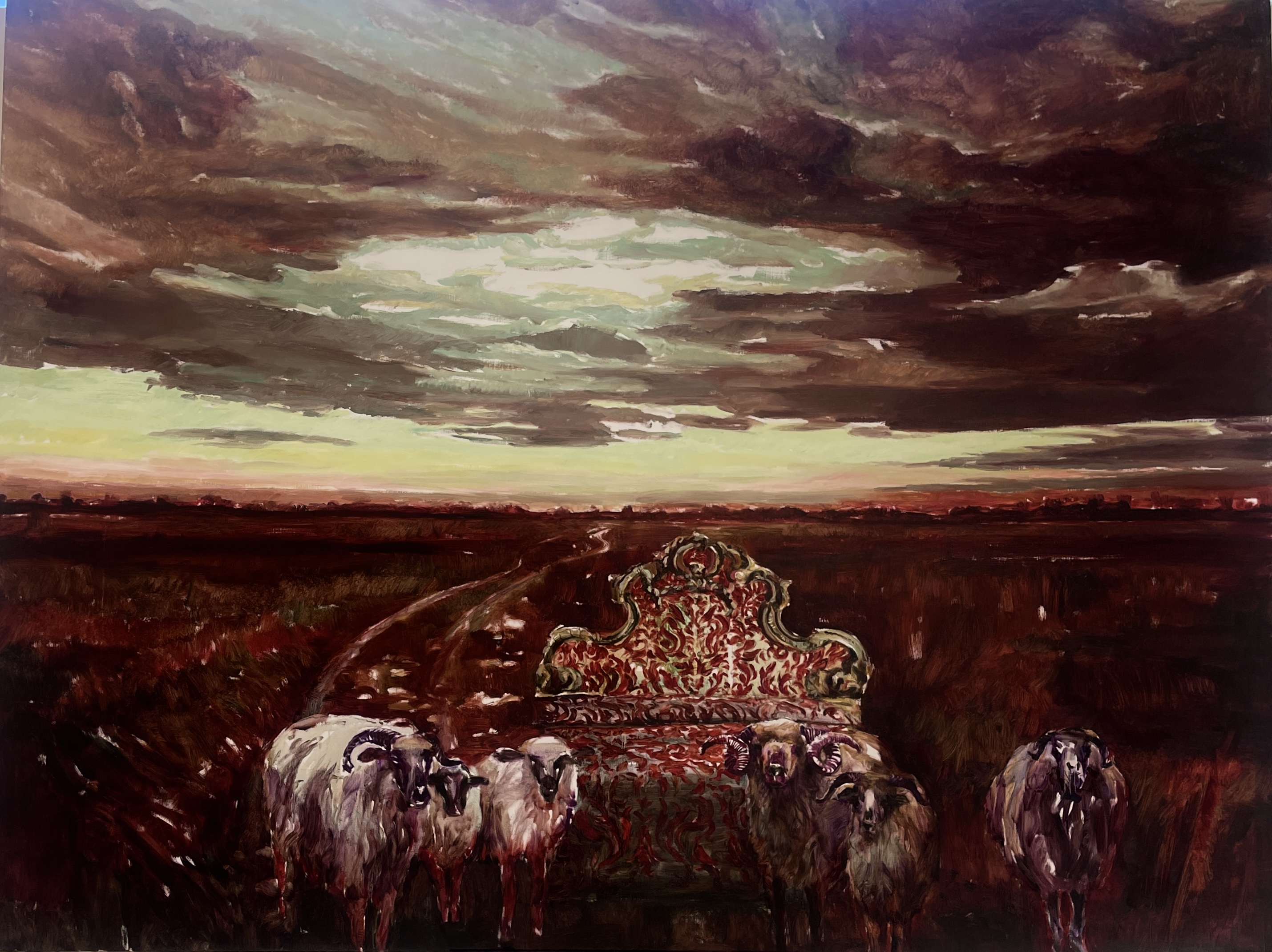 Purple Field - 2023, oil on canvas, 200 x 260 cm,  artist's collection - 1